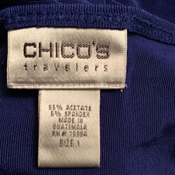 Chico’s dark blue stretchy sleeveless blouse, excellent condition, size 1 - Picture 3 of 6